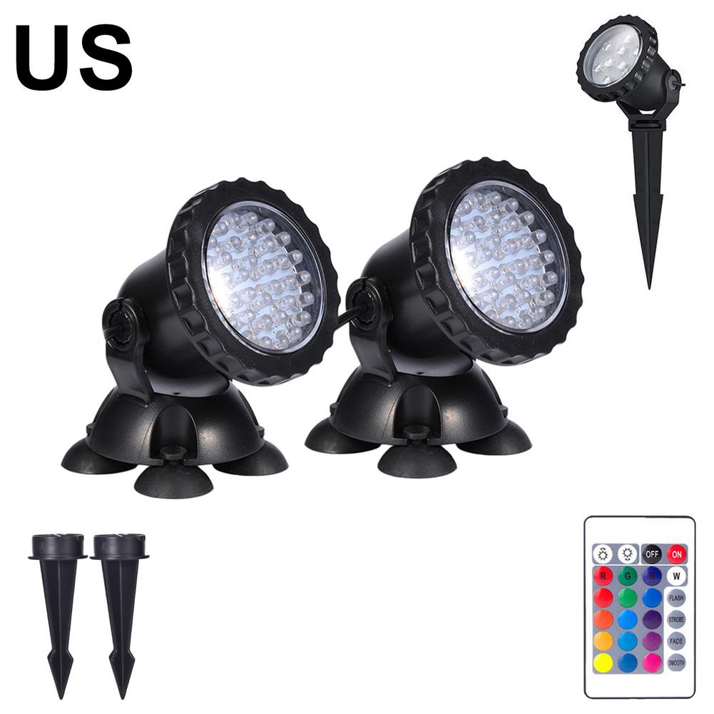 LED Lighting Spotlight Pond Light Underwater RGB Landscape Spotlights Fish Tank Swimming Pool Fountain Yard Garden Lawn Light: US