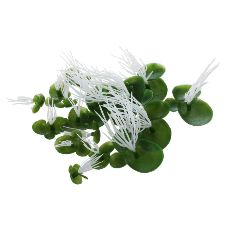Akvarium konstgjord andmat flytande plast grön vit växt: Default Title