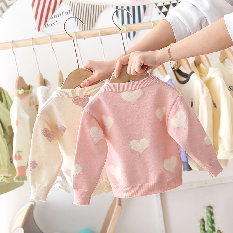 Girls Spring Jackets Girl Sweater Cardigan Little Girl Children's Jacket Spring and Autumn Knit Cardigan