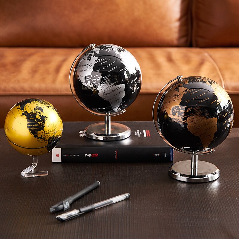 1Pc Decor Accessoires Retro Wereldbol Moderne Leren World Map Globe Studie Bureau Decor Globe