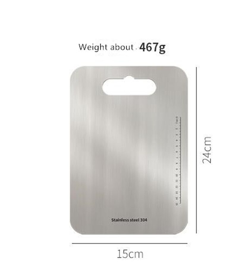 304 stainless steel cutting board wear resistant and rust proof kitchen rectangular chopping board cutting vegetables and fruits: S