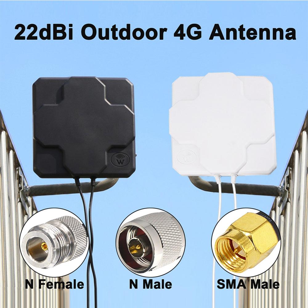 2*22dBi Outdoor 4G LTE MIMO Antenna Dual Polarization Panel Directional External Antenne N Male/N Female/SMA Male 30cm Cable