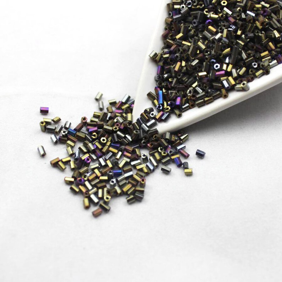 16g 1000pcs 2*3mm Metal Color Tube Garment Beads Loose Spacer Beads Cezch Glass Seed Beads Handmade Jewelry DIY Making Bead JS23: AB Bronze JS23M1