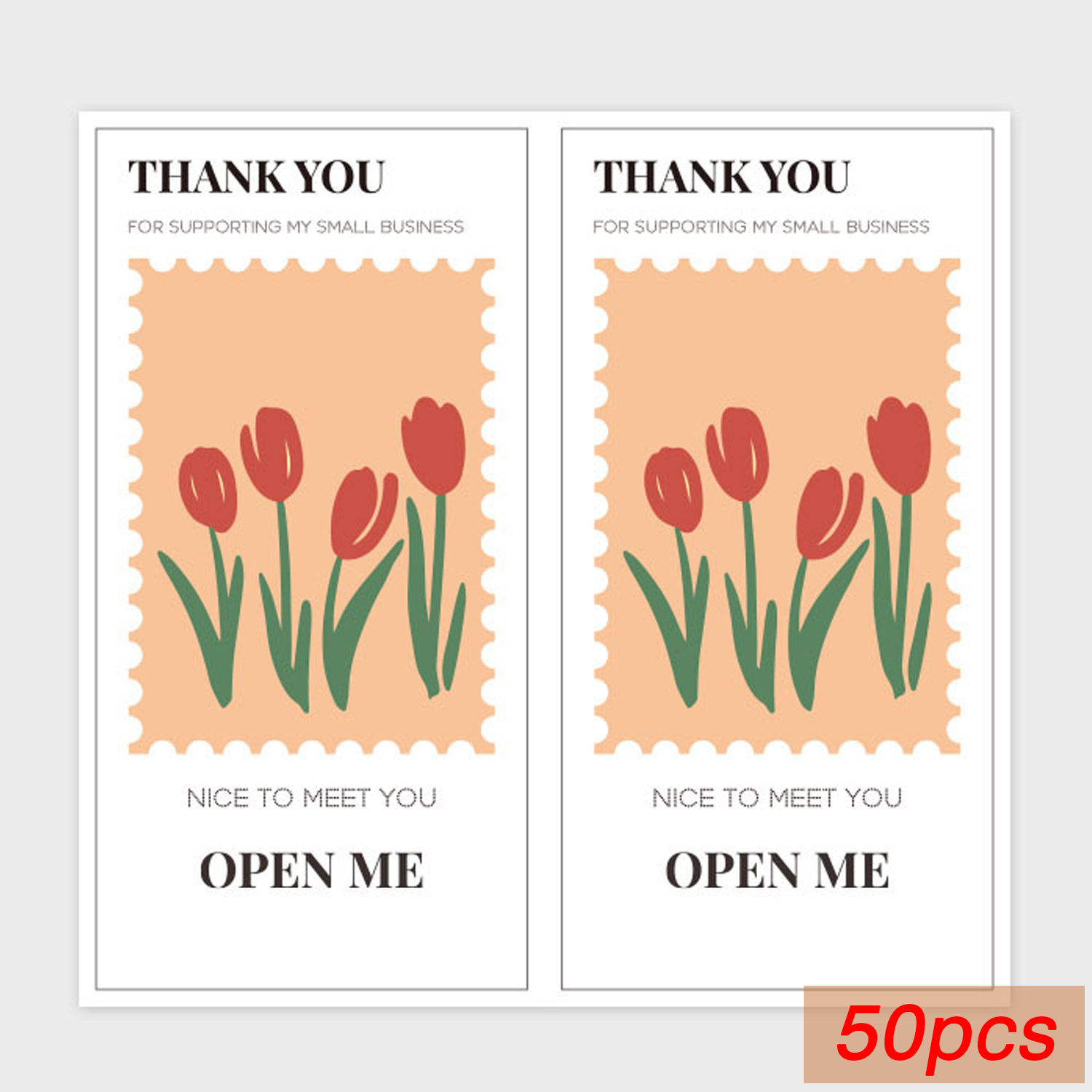 50 pezzi di adesivi di ringraziamento con fiori, etichette sigillanti per regali o adesivi decorativi per merci, adesivi sigillanti per imballaggi per piccole imprese: Marrone
