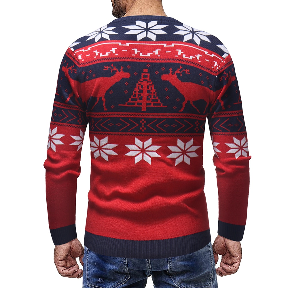 Mannelijke Dunne Mode Trui Voor Heren Vest Slim Fit Truien Truien Warme Herfst Kerst Herten Trui Casual Kleding