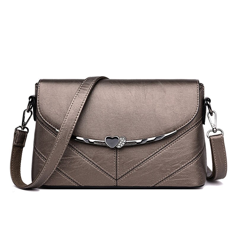 Casual Vrouwen Lederen Tas Luxe Handtassen Vrouwen Schouder Crossbody Tassen Voor Vrouwen Tas Portemonnees En Handtassen: BRONZE