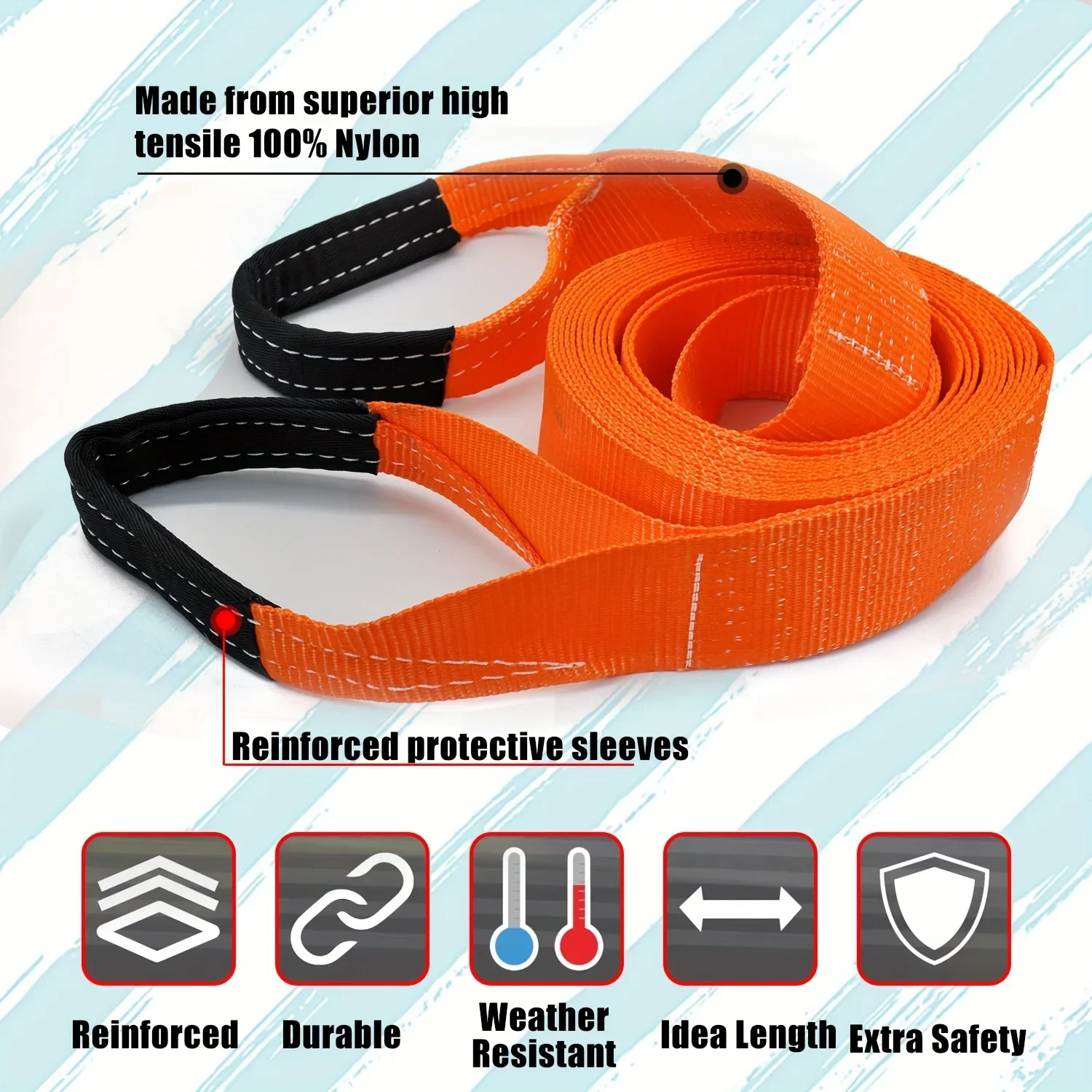 5M 8TTrailer Touwhaken Praktisch Duurzaam Outdoor Noodpakket Nylon Sleepkabel voor Auto Vrachtwagen Trailer SUV Touwen