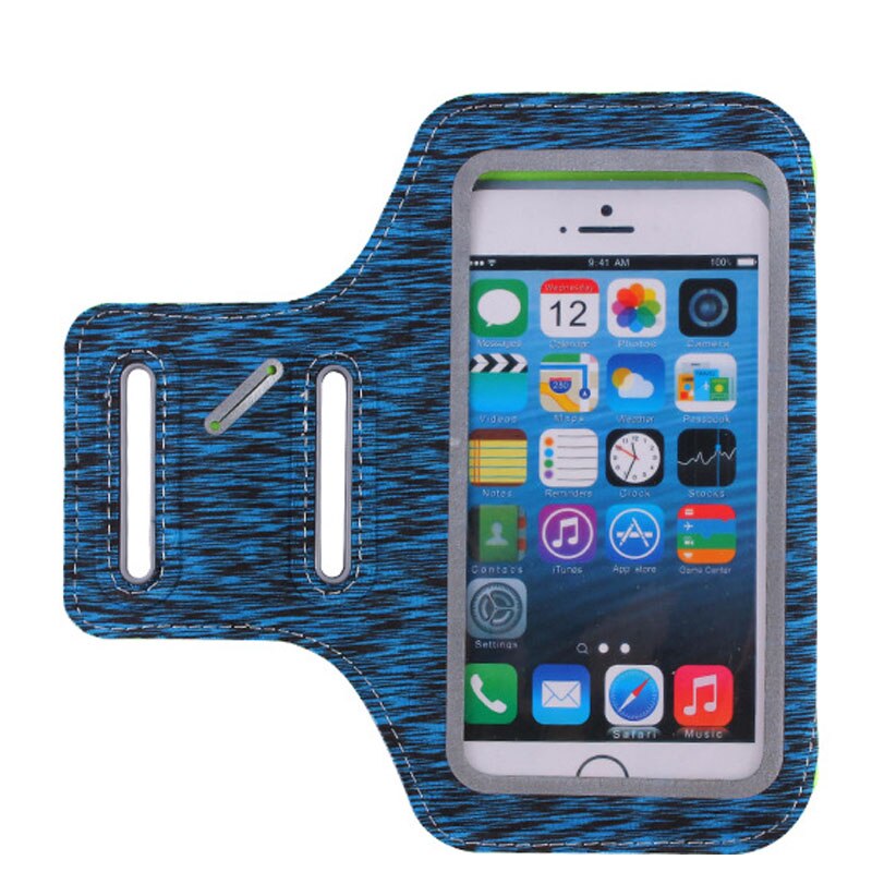 5.7'' Running Sports Phone Case On Hand Phone Holder Brassard Arm band For Samsung S10 S10e iPhone X XR 7 8 Plus Armbands Bags: Blue