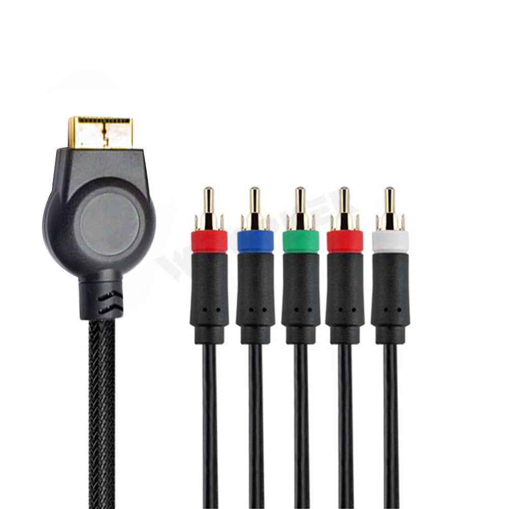 1.8m/5ft Multi Component AV Cable Premium High Resolution Game Cable Accessories for Sony Playstation 2/3