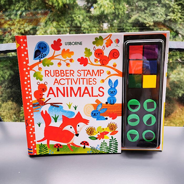 Children Fingerprinting Books with Rubber Stamps Ink Pad kids Activities Doodling Book Animal Garden Kindergarten DIY Craft Toy: animal A