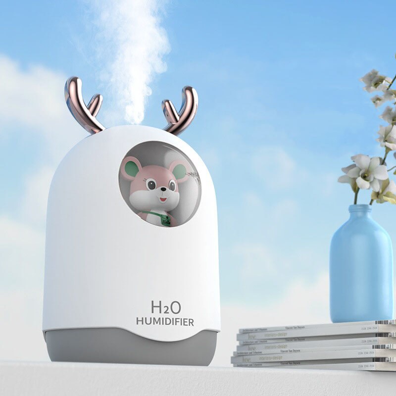 USB portatile nebulizzatore freddo aromaterapia diffusore di olio essenziale umidificazione muta Mini umidificatore luce notturna 360ml