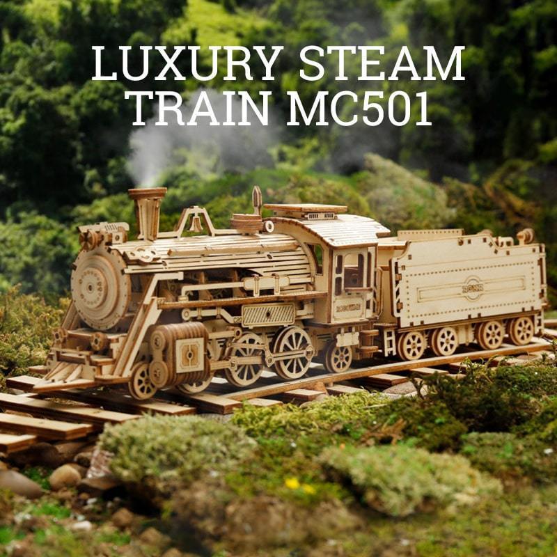 Handgemachte Holz Auto Modelle Spielzeug 3D Mechanische Modell Dampf Zug DIY Montage Holz Rätsel Bausatz Super Puzzle Spielzeug Für freundlicher