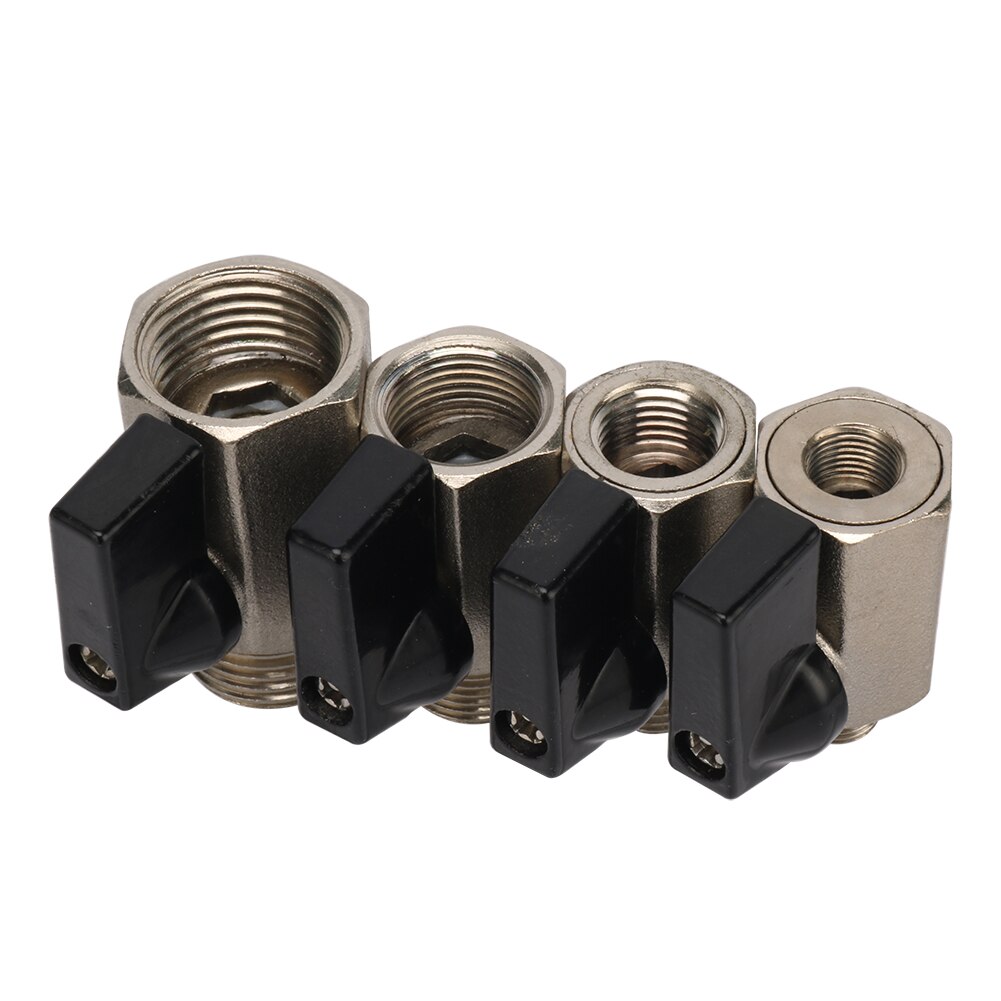 1/8" 1/4" 3/8" 1/2" Threaded Mini Brass Ball Valve BSP Male To Female Air Compressor Valves Water Gas Oil Shut Off Valve