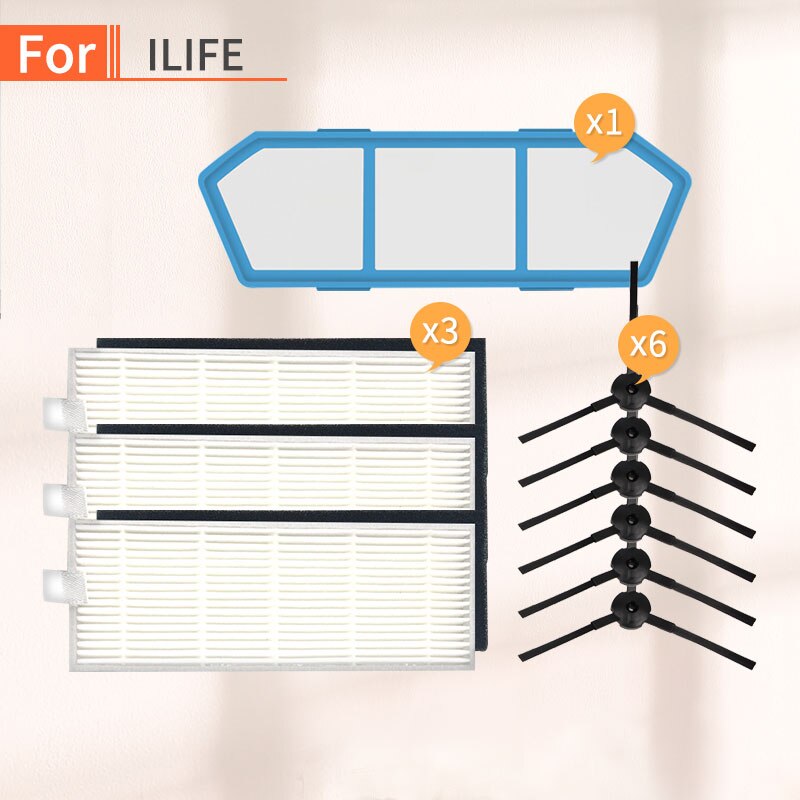Robot Vacuum Cleaner Hepa Filter Side Brush Mop Cloth Set Spare Parts for Chuwi ilife A6 A4 A4s Accessories: 10