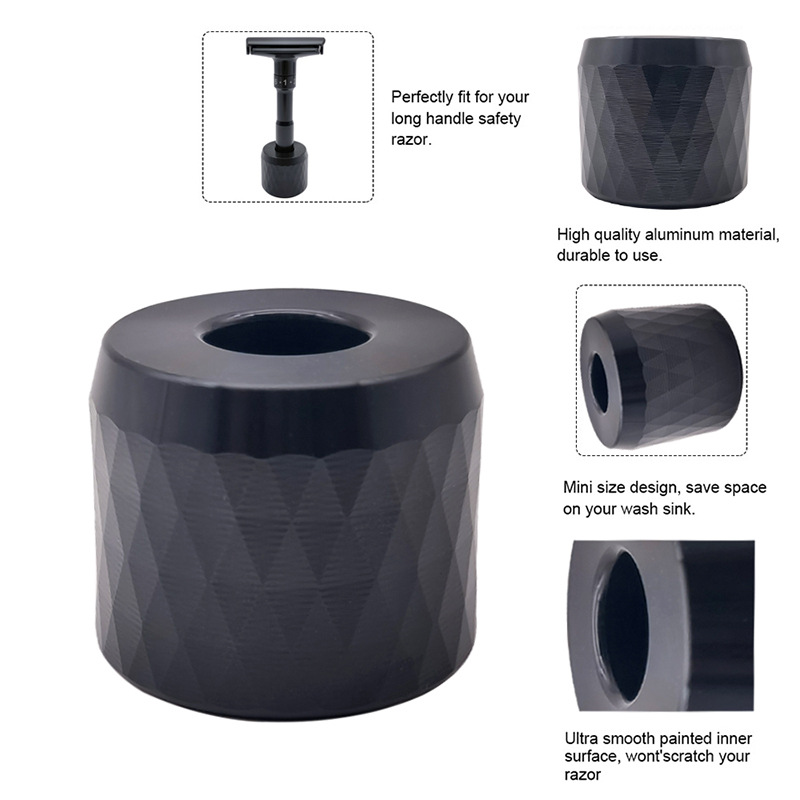 1 Pc Safety Razor Stand, Men's Aluminum Alloy Shaving Razor Base Holder, Manual Razor Holder for Bathroom Countertops