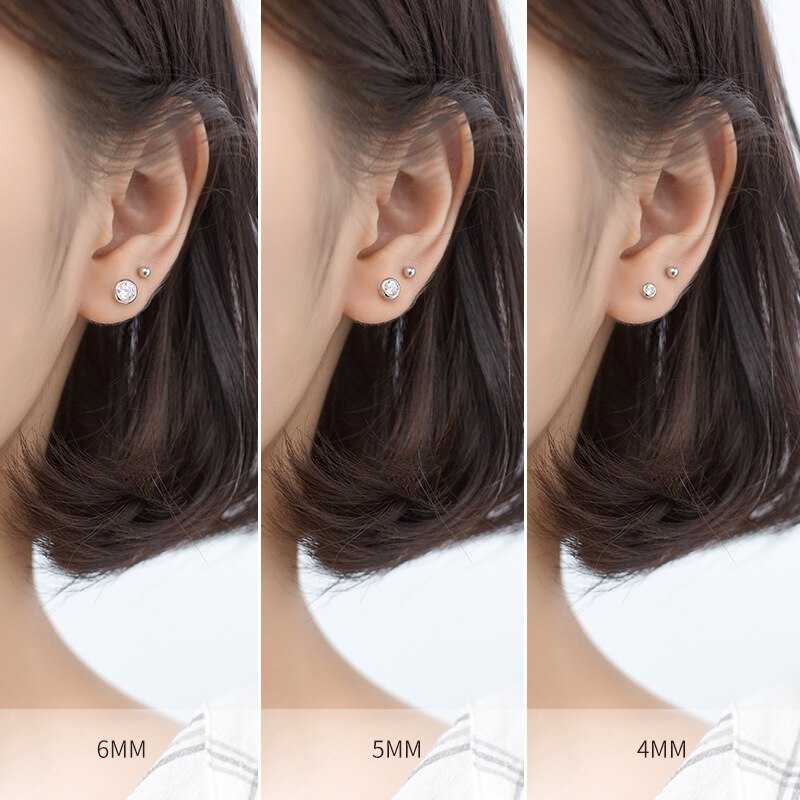 La Monada Round Circle Korean Minimalist Women Earrings Silver 925 Stud Fine In Jewelry Silver 925 Stud Earrings For Women Bead