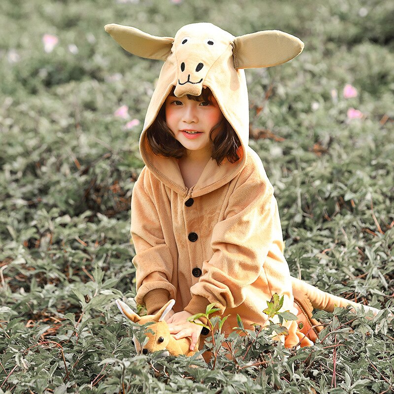 Umorden halloween kostumer til piger dejlig kænguru kostume børn barn pyjamas nattøj dyretema fest fancy kjole