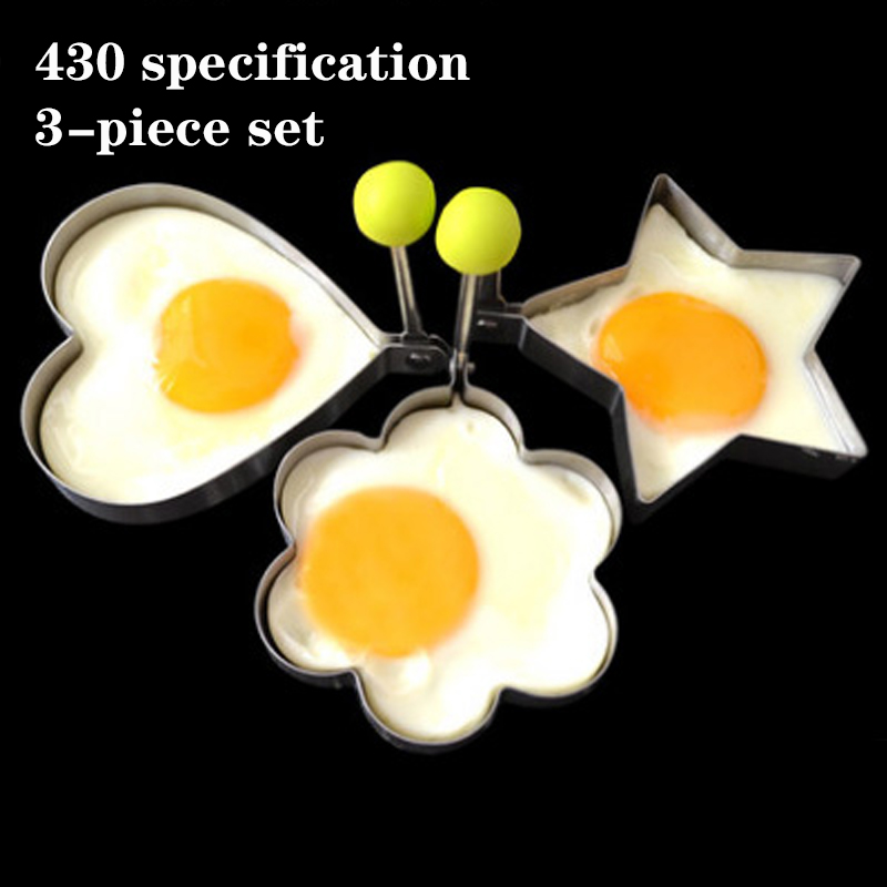 Omelette moule Omelette décoration Omelette crêpe cuisson amour forme outil cuisine accessoires outil 4/3/2 acier inoxydable métal: 3pcs