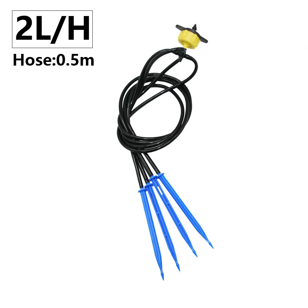 impostato di irrigazione a goccia con freccia curva in vaso per serra dispositivo di gocciolatore di compensazione della pressione muslimata 3/5mm connettore per tubo flessibile a 1/2/4 gareggiare: nero