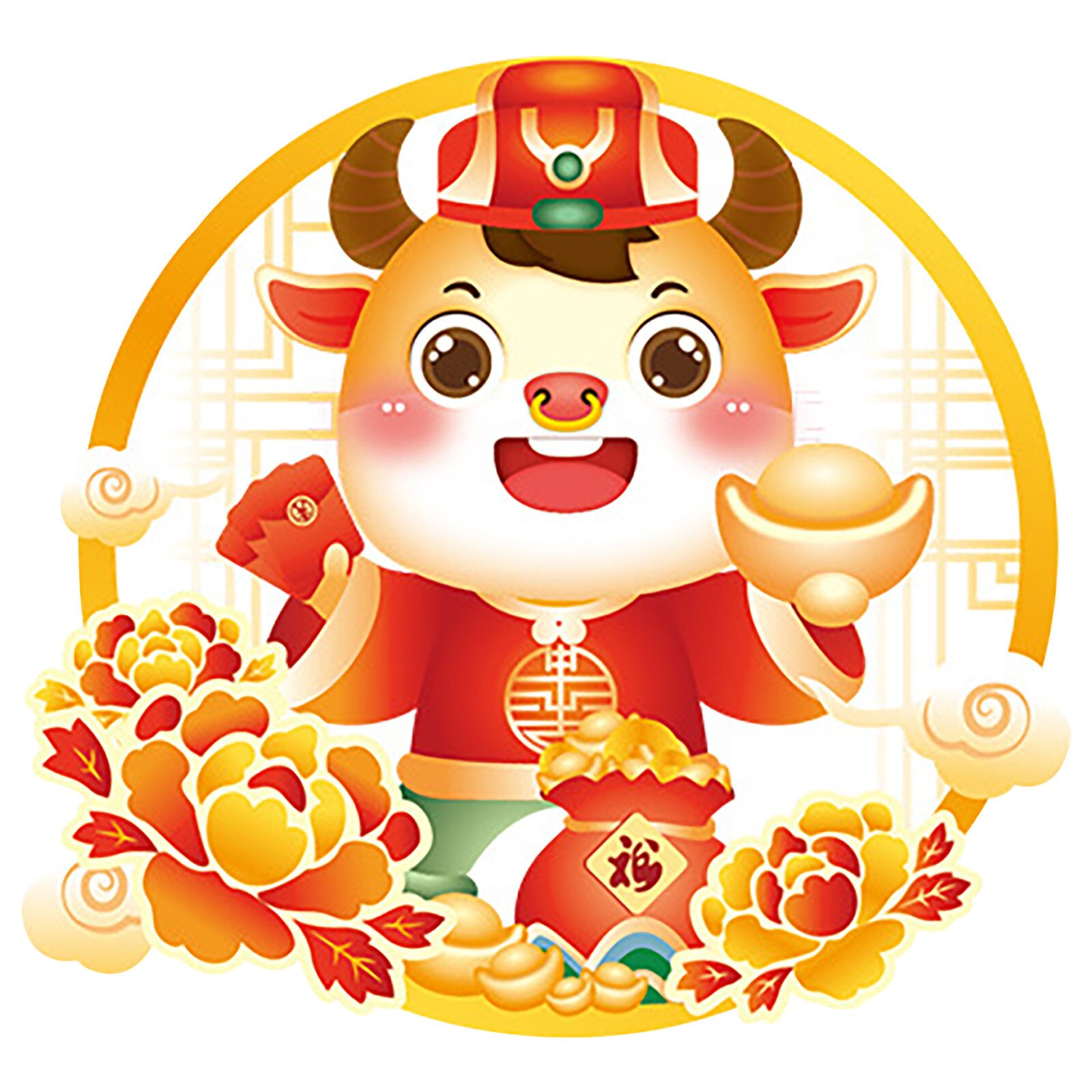 Happy Year Chinese Wall Decals Removable Home Decor Window Glass Stickers Chinese Festival Decorations Pegatinas: B