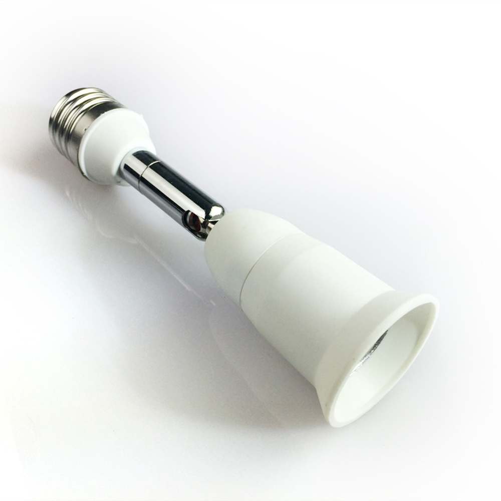 E27 to E27 LED Flexible Lamp base Bulb Socket PC+ aluminum White With 10CM Extension Light Holder Converters