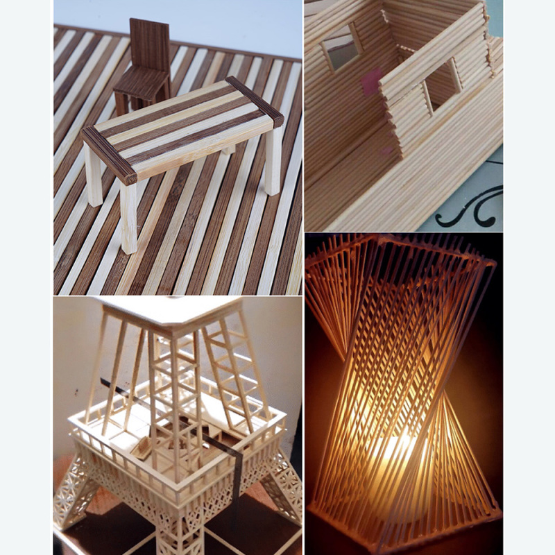 10 pièces/lot de matériel de modèle de construction en bois de bambou, bricolage, meubles artisanaux faits à la main, fabrication de lanternes, ornements