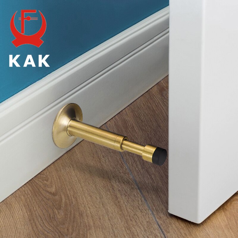 KAK-Tope de puerta silencioso hidráulico de cobre puro, Tope de puerta de piso, parachoques montado en la pared, Hardware táctil de puerta no magnético