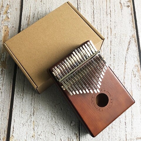 Kalimba africano de 17 teclas, Piano de pulgar de madera maciza, Sanza Mbira, Calimba, instrumento Musical de madera: Coffee