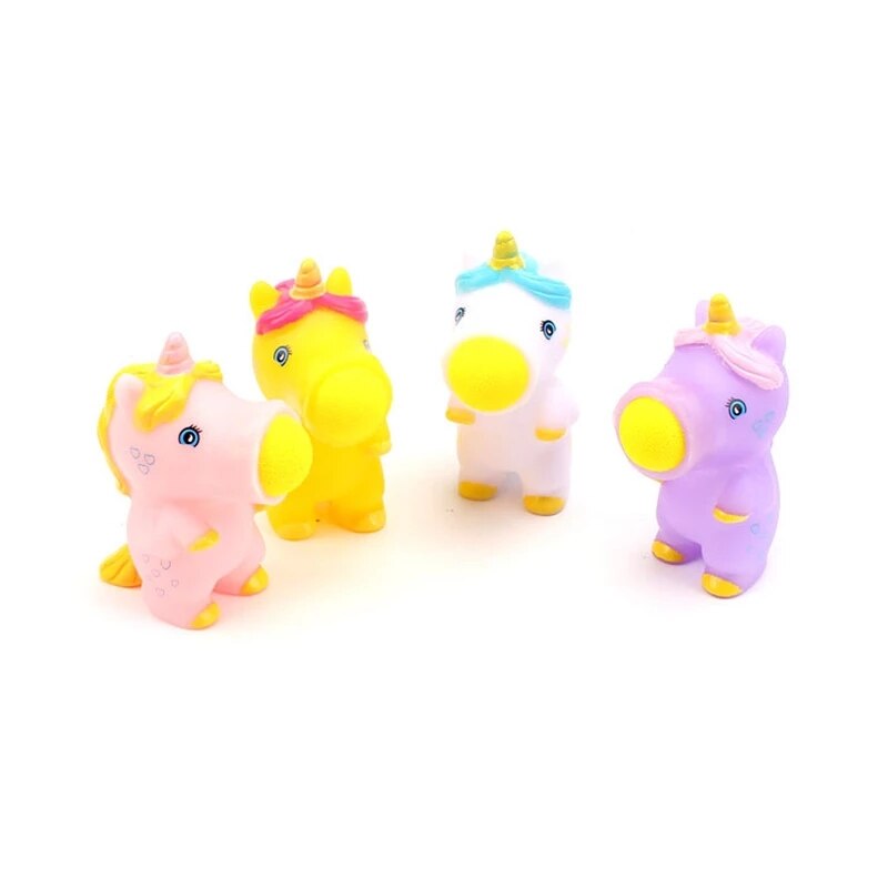 Juguetes creativos de unicornio para niños, catapulta, bola giratoria, orificios de descompresión, bolas para apretar, Juguetes Divertidos