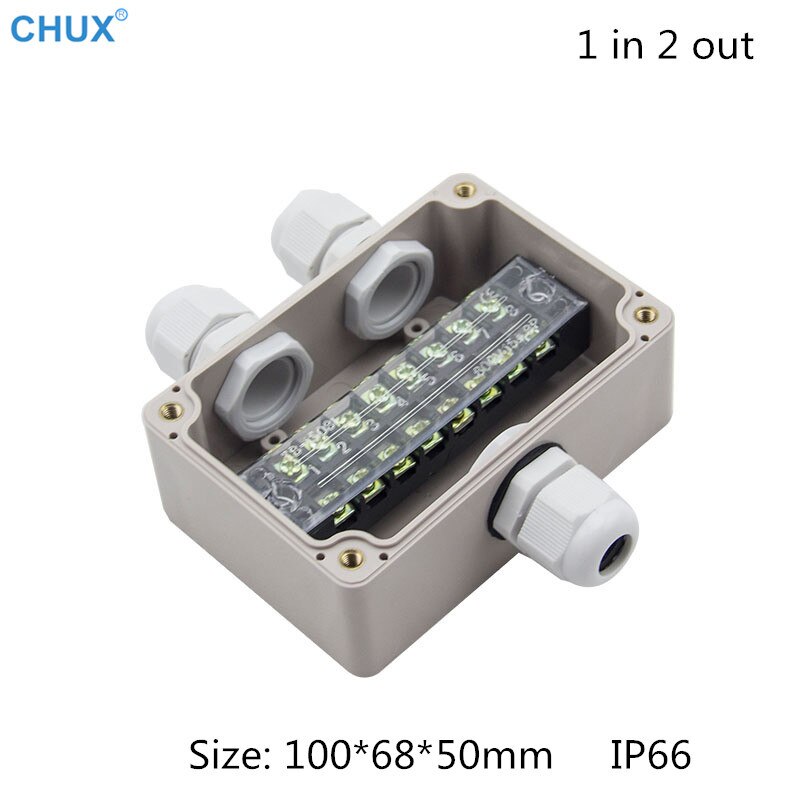 Waterproof Electrical Outdoor Junction Box with terminal TB-1508 100x68x50mm Sealed Switch Plastic Enclosure Case Electrical Box