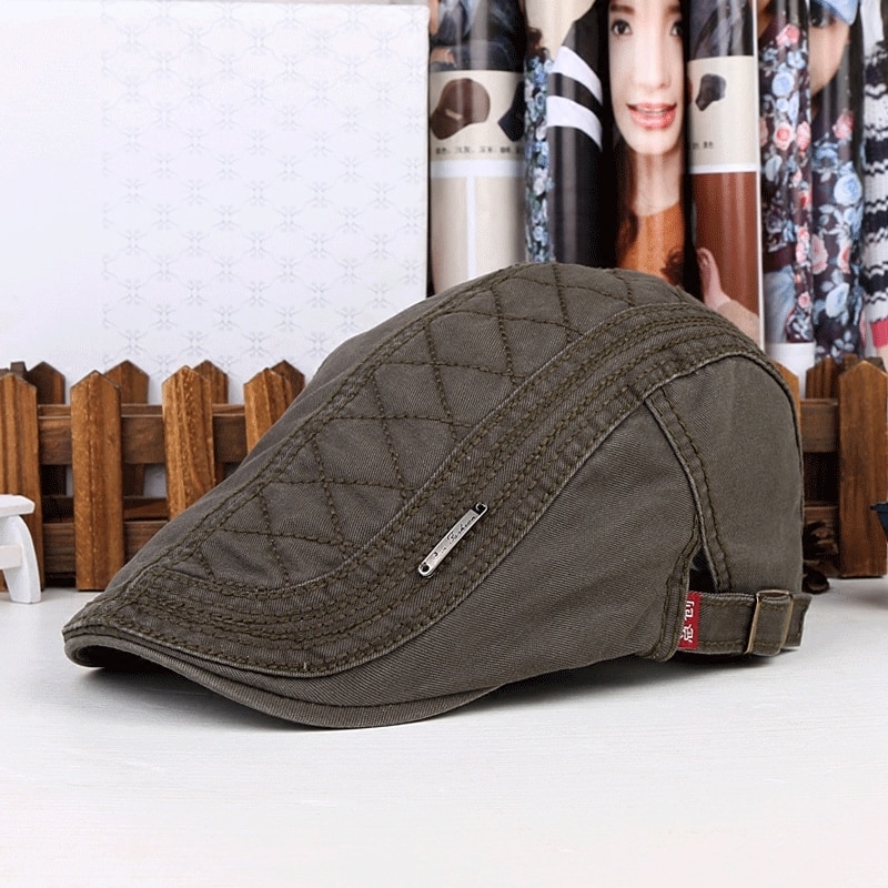 Gorro plano informal de algodón puro para hombre y mujer, boina plana, unisex, para primavera y verano