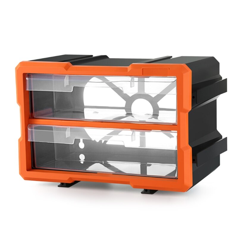 Durable Orange and Black Multi-cell Compartment Storage Box for Screws /Nuts /Small Parts 7.87x11.81x6.5&quot;