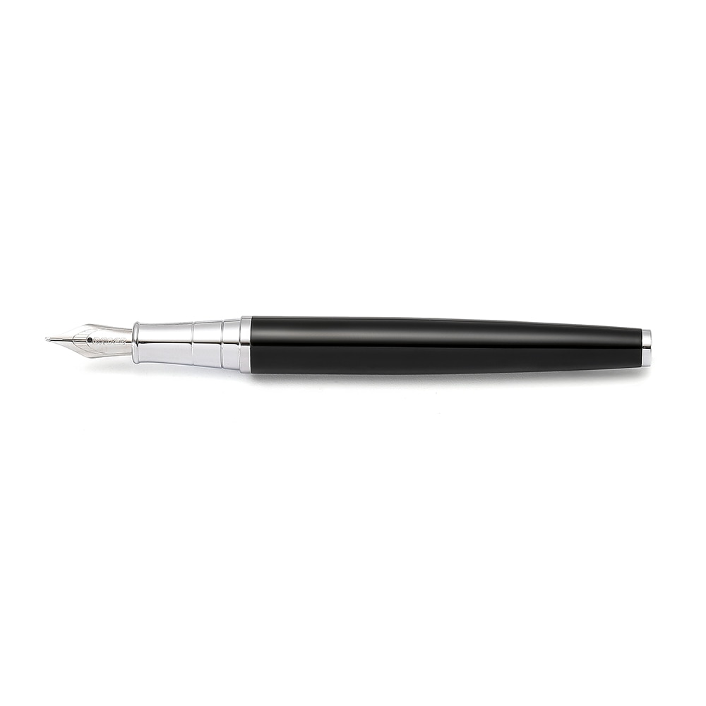 Baoer-pluma estilográfica [Picasso], cuerpo de Metal de acero inoxidable, Color plateado, blanco perla, negro, punta mediana, escritura escolar F310
