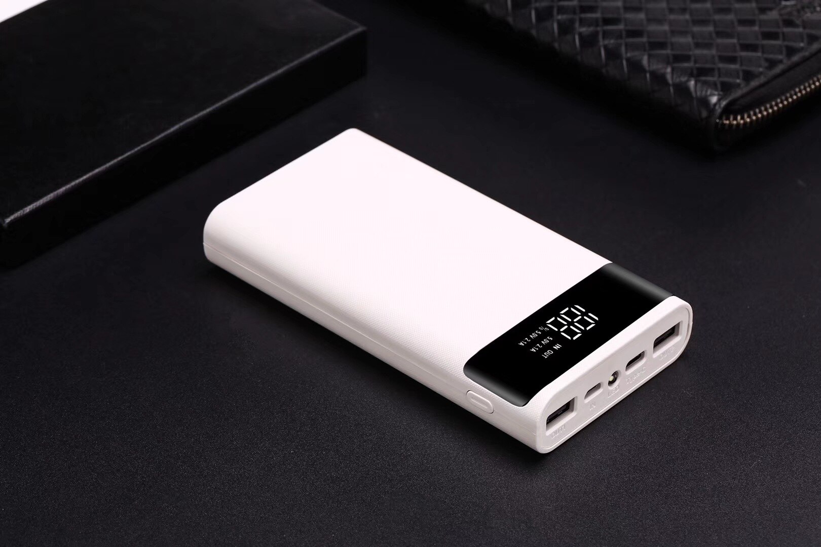 Dual USB Micro USB Type C Power Bank Shell 5V DIY 6*18650 Case Battery Charge Storage Box Without Battery: 6x18650 White