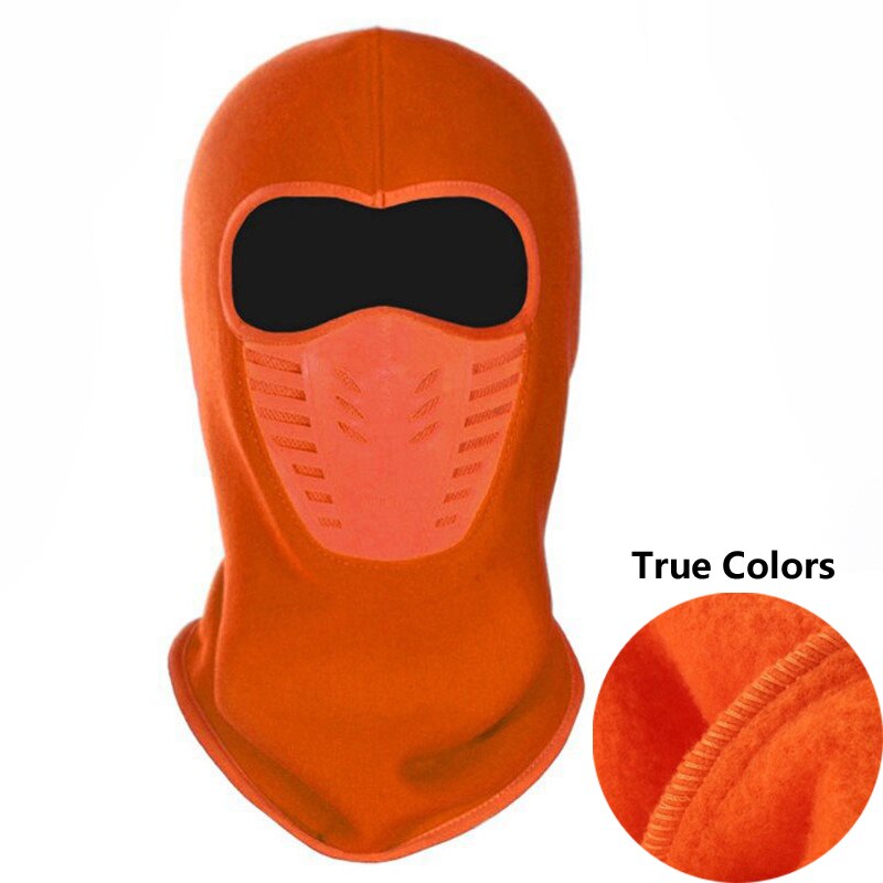Vinter varm motorcykel vindtæt ansigtsmaske motocross ansigtsmaskeret cs maske udendørs varm cykel termisk fleece balaclava: Orange