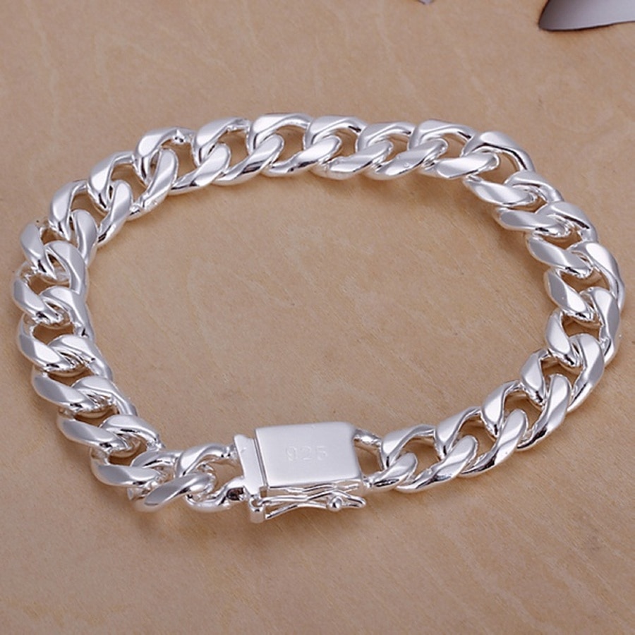 Tuscany Silver Bracciale Donna Argento 925 - Modello Cleopatra Circolare Taglio Diamante, 10mm, 19cm