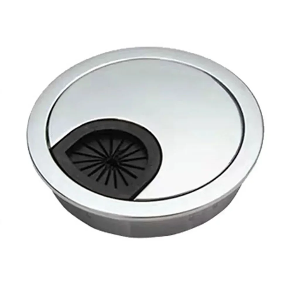 50/53/60mm PC Computer Desk Metal Grommet Table Cable Tidy Wire Hole Cover Cap Plug Desk Round Wire Tidy Grommet Cable Organizer: Brown