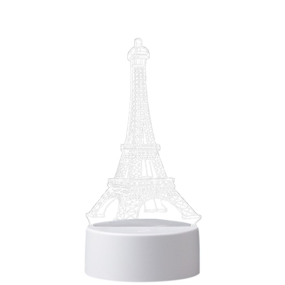 3D USB Acrylic Night Light LED Table Desk Bedroom Decor Warm White Lamp