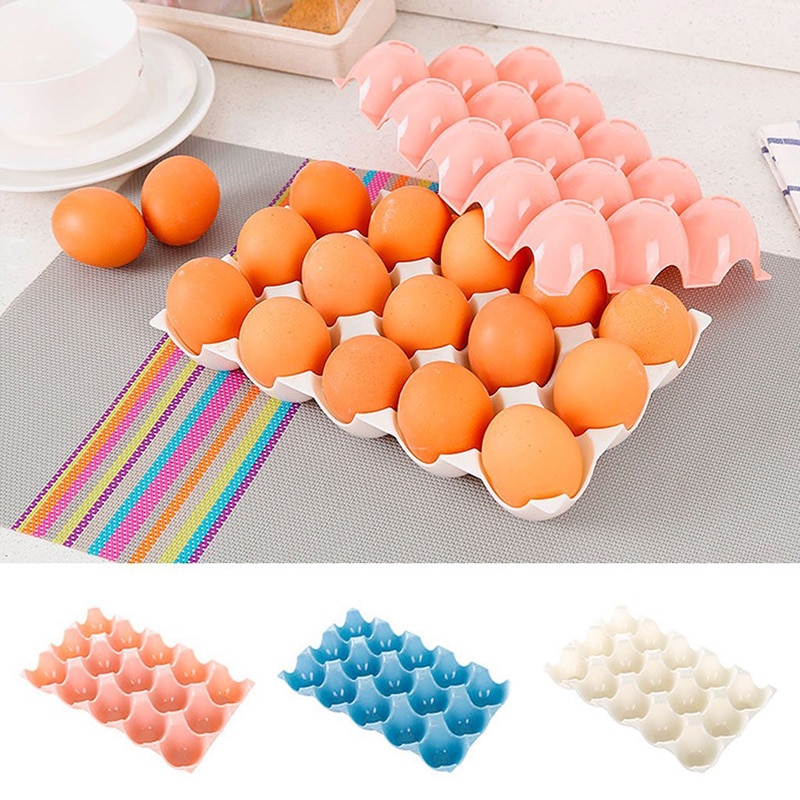 1PCS Kitchen Egg Storage Box Storage Box Refrigerator Storage Eggs 15 Grid Plastic Can Be Superimposed Egg Storage Box TSLM1
