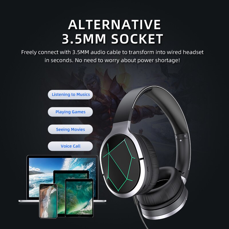 Awei A799BL Draadloze Bluetooth Hoofdtelefoon Hifi Stereo Muziek Esports Gaming Headset Met Microfoon Intrekbare Oortelefoon