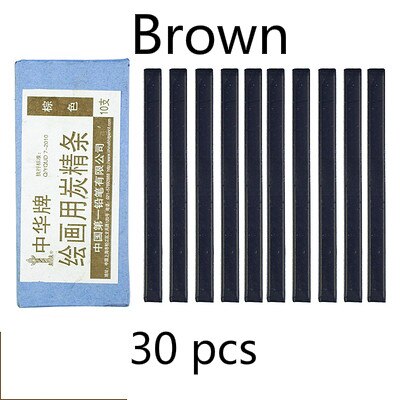 Brown Charcoal Pencil Black Willow Charcoal Stick Water Soluble Sketch Charcoal Strips Drawing Pencil Sketch Painting Supplies: Brown 3boxes
