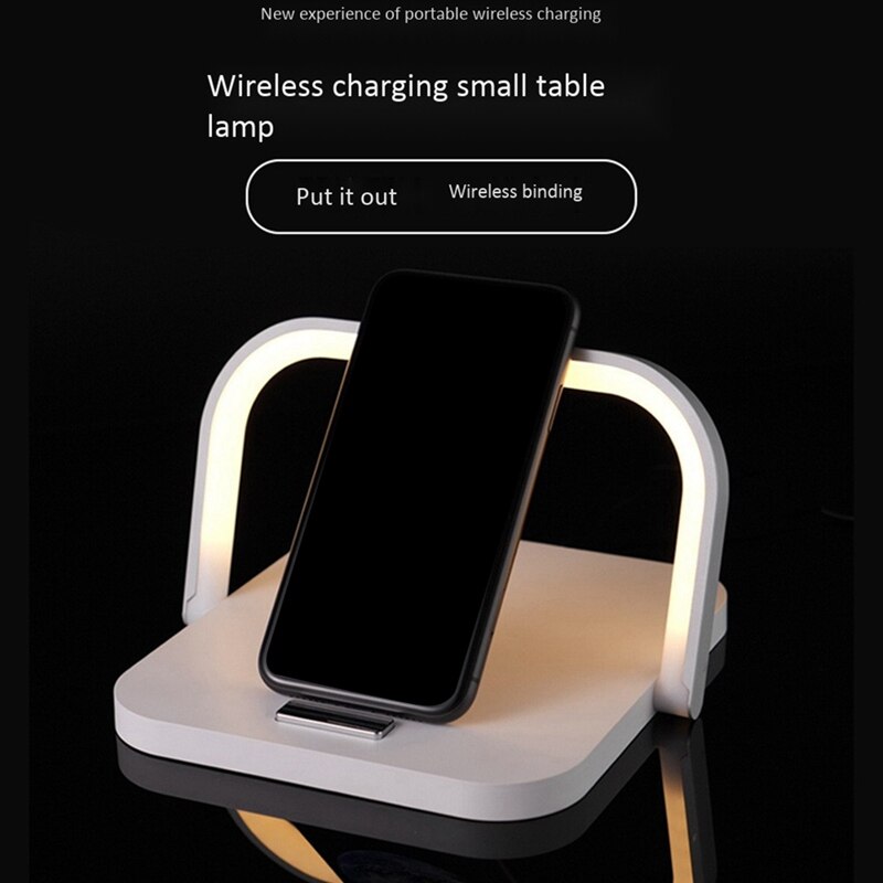 2-in-1 Table Lamp with Wireless Charger for iPhone - Foldable 5-Speed Warm Light Dock Station