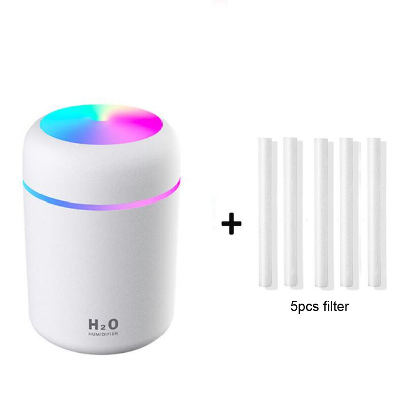 300ml Air Humidifier Led Light USB Ultrasonic Dazzle Cup Aroma Diffuser Cool Mist Maker Aromatherapy Humidificador Difusor: Cadmium red