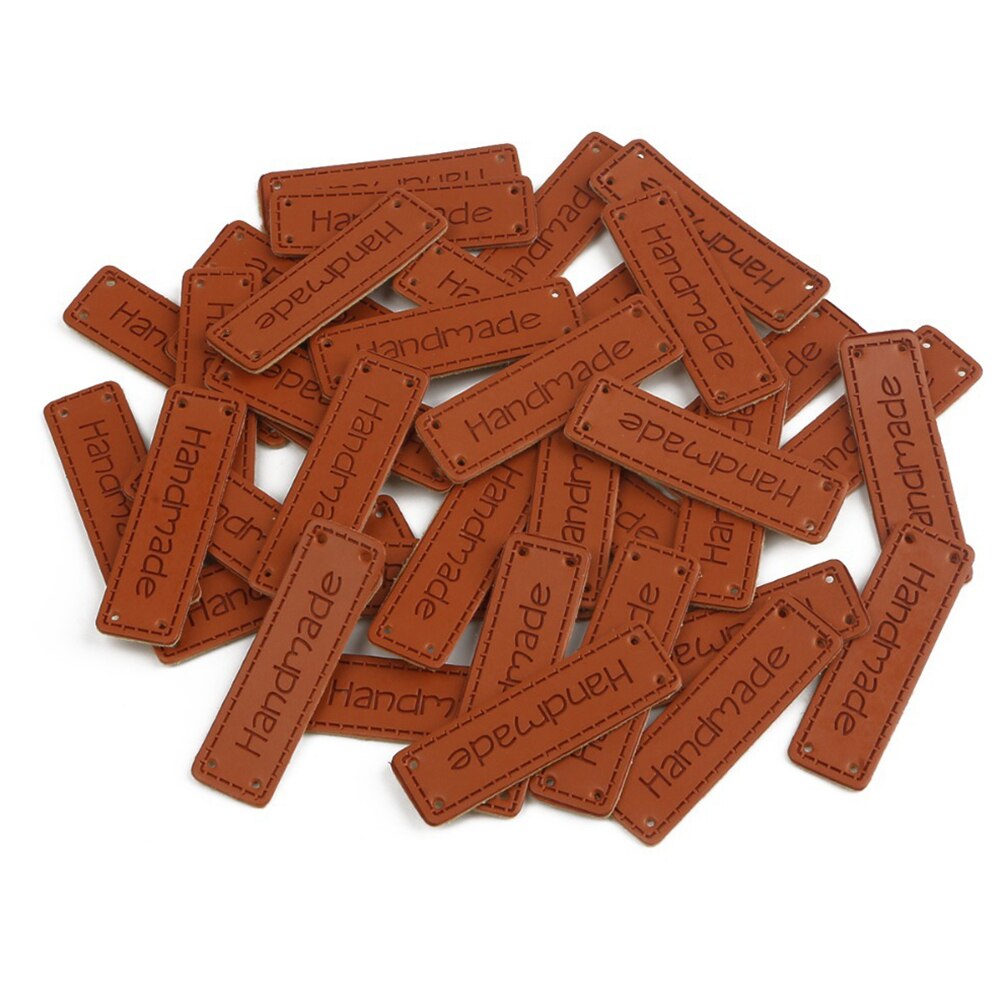 100 pcs handmade Letter Garment Labels PU Leather ... – Vicedeal