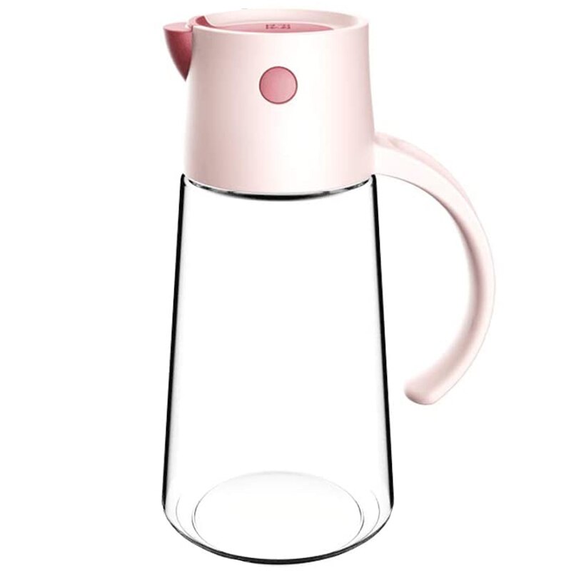 Ampolle di vetro a vibrazione automatica 18 Oz con bottiglia di erogazione di olio d'oliva antiscivolo: rosa