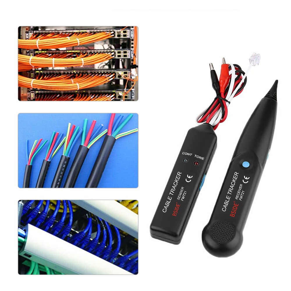 Telefonlinjedetektor linjefinder netværkskabel tester  rj11 tester kontinuitetstest fwt 21 wire trackers kabel tonegenerator