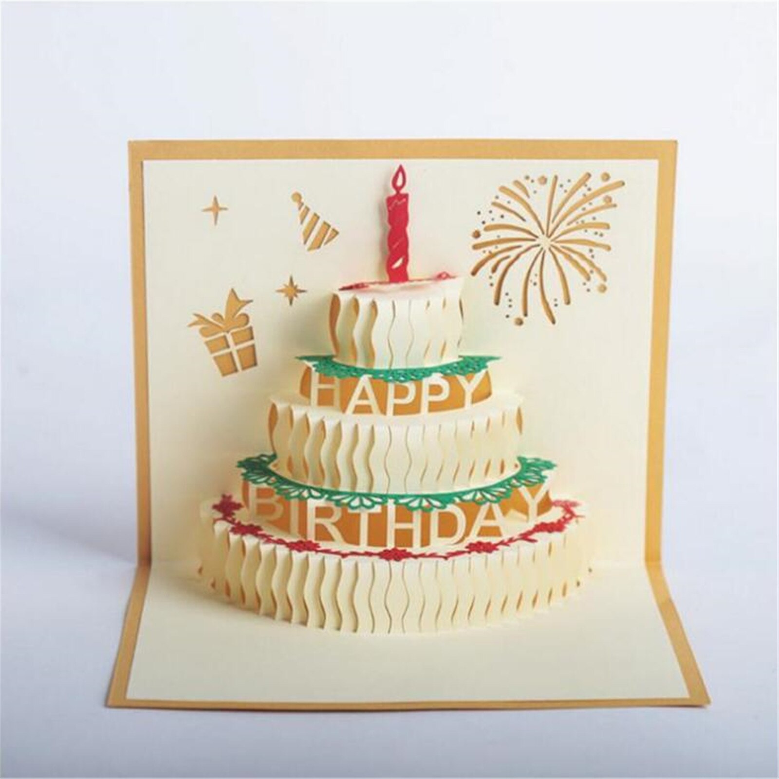 3D Pop-Up Cards Birthday Card for Girl Kids Wife Husband Birthday Cake Greeting Card Postcards Card with Envelope Stickers