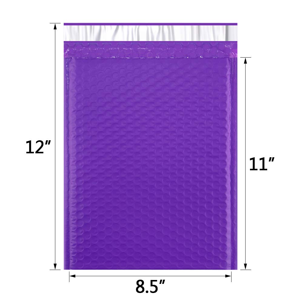 10PCS #2 8.5x11 23.6x28cm Color Poly Bubble Mailer Padded Envelopes Self Seal Mailing Bag Bubble Envelope Envelopes: Purple