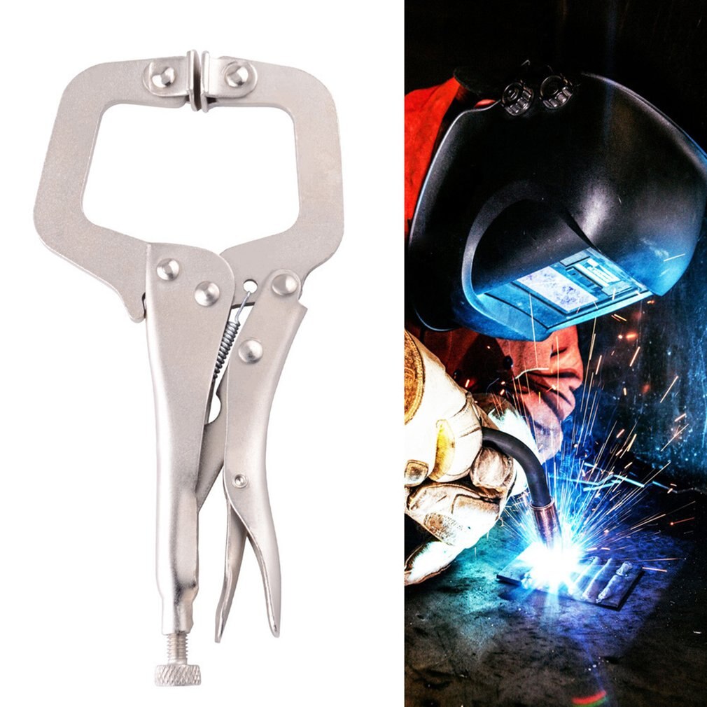 C-Clamp Vise Grip Locking Plier Wrench Quick Pliers Pincers Welding Metal Steel Locking Wooden Tenon Locator 1 Set