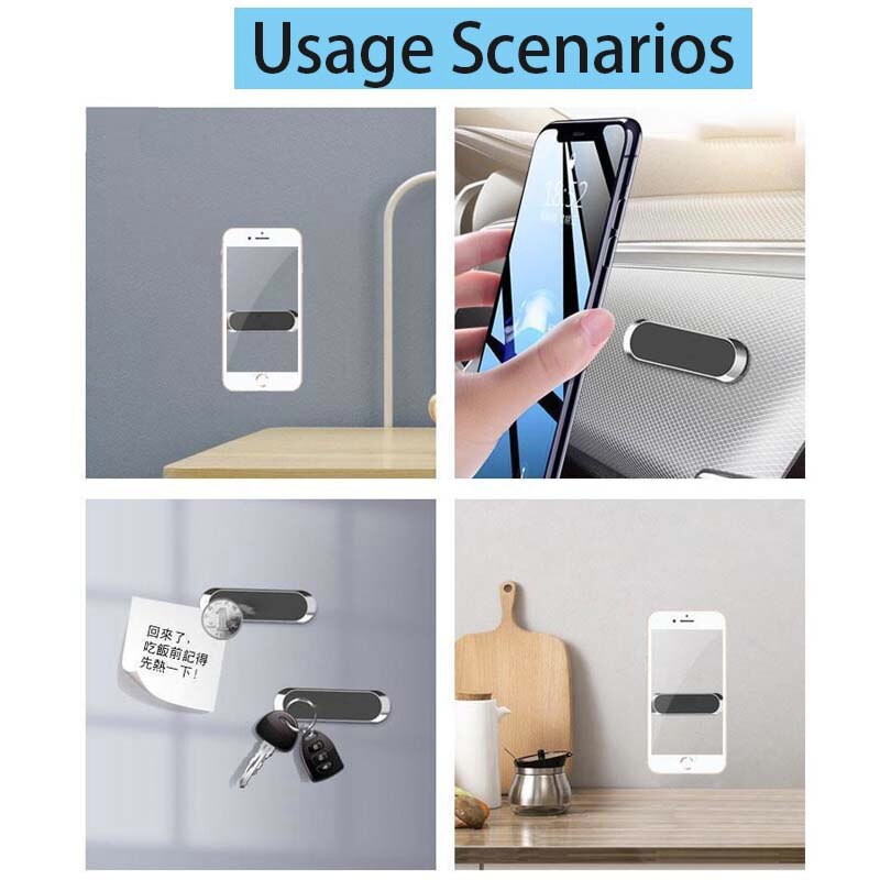 Soporte magnético para teléfono de coche, minitira de Metal para Samsung IPhone X Xr 11 Xiaomi, GPS